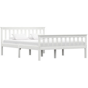 vidaXL Cadre de lit Blanc Bois de pin massif 140 x 200 cm