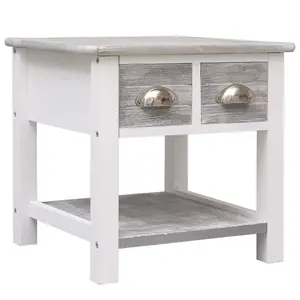 vidaXL Table d'appoint Gris 40x40x40 cm Bois de Paulownia pas cher
