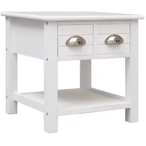 Comparateur de prix : vidaXL Table d'appoint Blanc 40x40x40 cm Bois de Paulownia