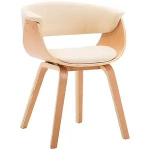 Comparateur de prix : vidaXL Chaise de salle à manger Crème Bois courbé et similicuir