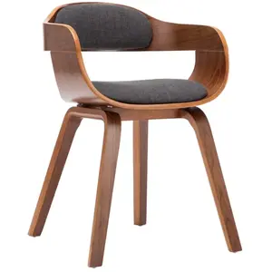 Comparateur de prix : vidaXL Chaise de salle à manger Gris foncé Tissu et bois courbé