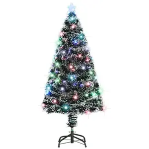 Comparateur de prix : vidaXL Arbre de Noël pré-éclairé avec support 120 cm fibre optique