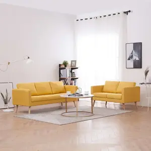 Ensemble de canapé 2 pcs Tissu Jaune Vidaxl Jaune pas cher