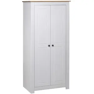 vidaXL Garde-robe Blanc 80x50x171,5 cm Pin massif Assortiment Panama pas cher