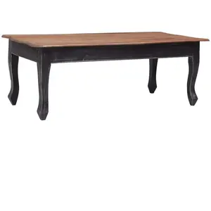vidaXL Table basse Noir 120x60x45 cm Bois d'acajou massif pas cher