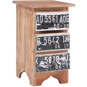 vidaXL Table de chevet 30 x 30 x 51 cm Bois de récupération massif pas cher
