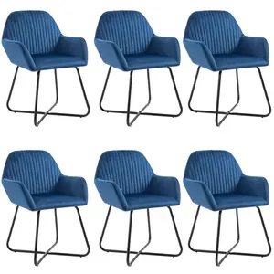 Comparateur de prix : vidaXL Chaises à manger lot de 6 bleu velours