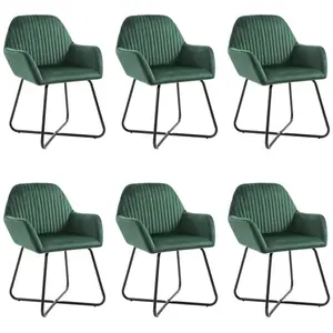 Comparateur de prix : vidaXL Chaises à manger lot de 6 vert velours