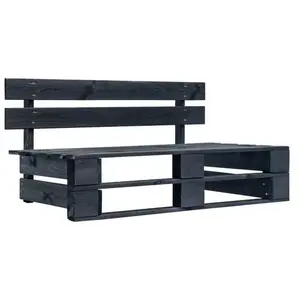 vidaXL Banc palette de jardin Bois Noir pas cher