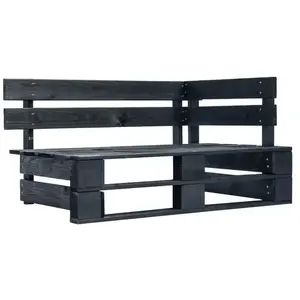 vidaXL Banc d'angle palette de jardin bois noir pas cher