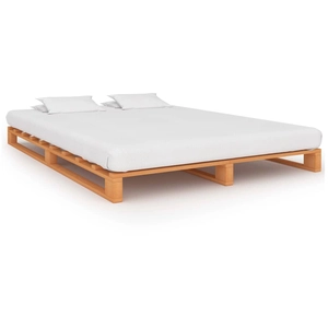 vidaXL Cadre de lit de palette Marron Bois de pin massif 180 x 200 cm pas cher