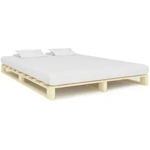 vidaXL Cadre de lit de palette Bois de pin massif 160 x 200 cm pas cher