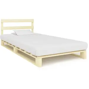 vidaXL Cadre de lit de palette Bois de pin massif 90 x 200 cm pas cher