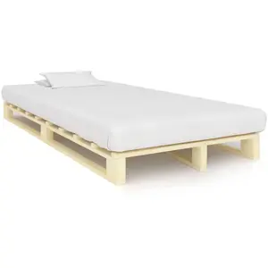 vidaXL Cadre de lit de palette Bois de pin massif 120 x 200 cm pas cher