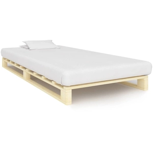 vidaXL Cadre de lit de palette Bois de pin massif 90 x 200 cm pas cher