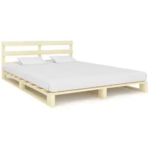 vidaXL Cadre de lit de palette Bois de pin massif 200 x 200 cm pas cher