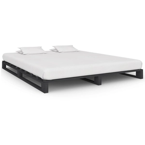 vidaXL Cadre de lit de palette Gris Bois de pin massif 100 x 200 cm pas cher