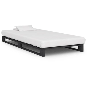 vidaXL Cadre de lit de palette Gris Bois de pin massif 180 x 200 cm pas cher
