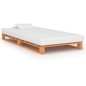 vidaXL Cadre de lit de palette Marron Bois de pin massif 90 x 200 cm pas cher