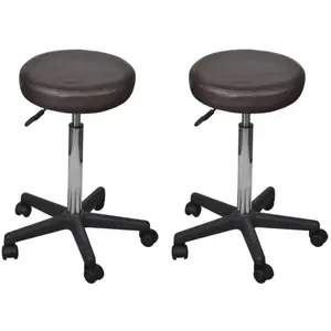 Comparateur de prix : vidaXL Tabourets de bureau 2 pcs Marron 35,5x84 cm Similicuir