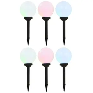Comparateur de prix : vidaXL Lampes solaires sphériques LED de jardin 6 pcs 20 cm RVB