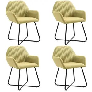 vidaXL Chaises à manger lot de 4 vert tissu pas cher