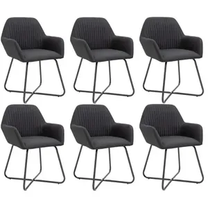 Comparateur de prix : vidaXL Chaises à manger lot de 6 noir tissu