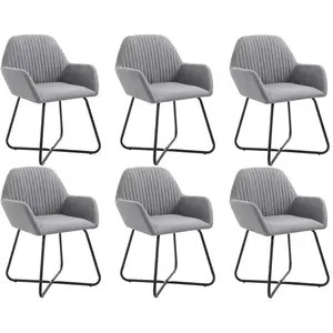 Comparateur de prix : vidaXL Chaises à manger lot de 6 gris clair tissu