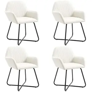 Comparateur de prix : vidaXL Chaises à manger lot de 4 crème tissu
