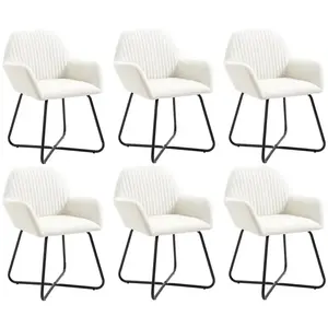 vidaXL Chaises à manger lot de 6 crème tissu pas cher