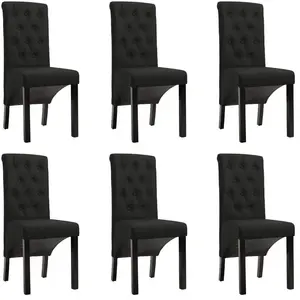 Comparateur de prix : vidaXL Chaises à manger lot de 6 noir tissu