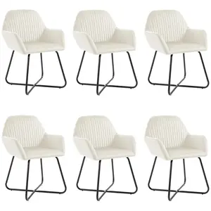 Comparateur de prix : vidaXL Vidaxl Chaises De Salle À Manger 6 Pcs Crème Velours