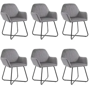 vidaXL Chaises à manger lot de 6 gris velours pas cher
