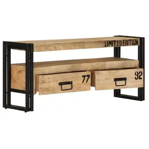 vidaXL Meuble TV 100x30x45 cm Bois de manguier massif pas cher
