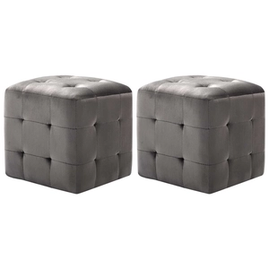 Comparateur de prix : vidaXL 2 pcs Tables de chevet Gris 30x30x30 cm Tissu velours
