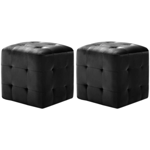 vidaXL 2 pcs Tables de chevet Noir 30x30x30 cm Tissu velours pas cher