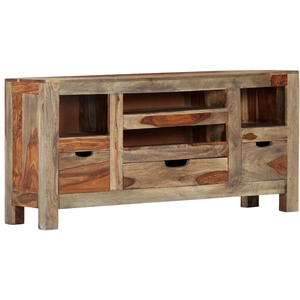 vidaXL Buffet Gris 100x30x50 cm Bois massif