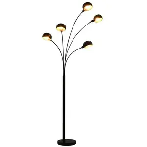 Comparateur de prix : vidaXL Lampadaire 200 cm 5 x E14 Noir et doré