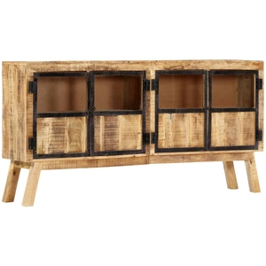 Comparateur de prix : vidaXL Buffet Marron et noir 160x30x80 cm Bois de manguier solide brut