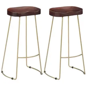 vidaXL Tabourets de bar Gavin lot de 2 bois de manguier massif pas cher