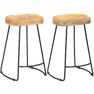 Comparateur de prix : vidaXL Tabourets de bar Gavin lot de 2 bois de manguier massif