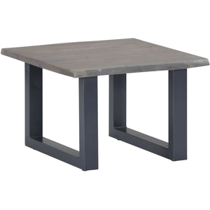 vidaXL Table basse avec bord naturel Gris 60x60x40 cm Bois d'acacia pas cher