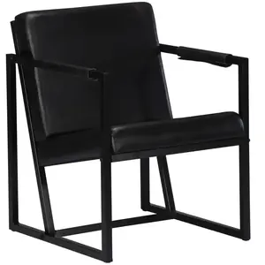 vidaXL Fauteuil noir cuir véritable pas cher