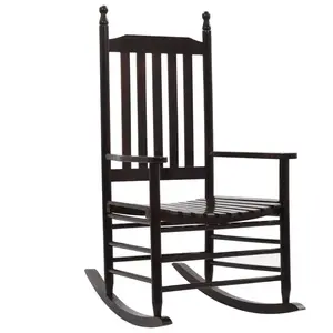 vidaXL Chaise à bascule avec siège incurvé Marron Bois de peuplier pas cher