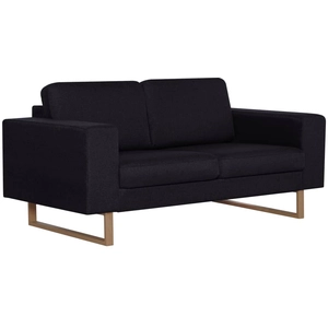 vidaXL Canapé à 2 places Tissu Noir pas cher