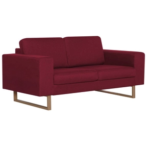 vidaXL Canapé à 2 places Tissu Rouge bordeaux pas cher