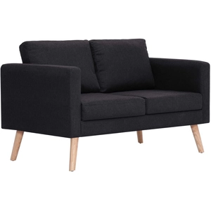 vidaXL Canapé à 2 places Tissu Noir pas cher