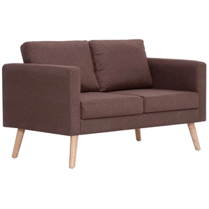 vidaXL Canapé à 2 places Tissu Marron pas cher