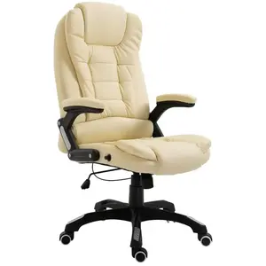 Comparateur de prix : vidaXL Chaise de bureau Crème Similicuir