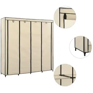 vidaXL Garde-robe avec 4 compartiments Crème 175x45x170 cm pas cher
